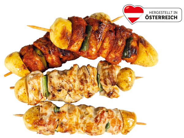 Frische Hendlspieße