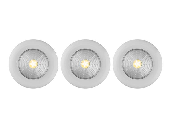 Livarno Home LED Push Lights - 3 Pack - White