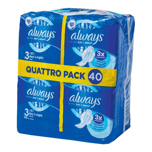 ALWAYS(R) Serviettes hygiéniques, pack de 4
