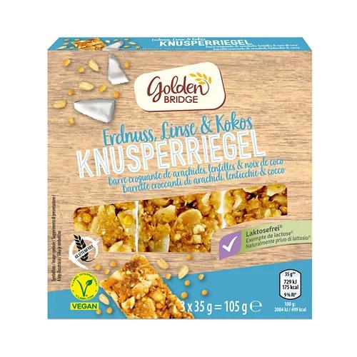 GOLDEN BRIDGE GOLDEN BRIDGE Protein Linsenriegel, Linse Kokos