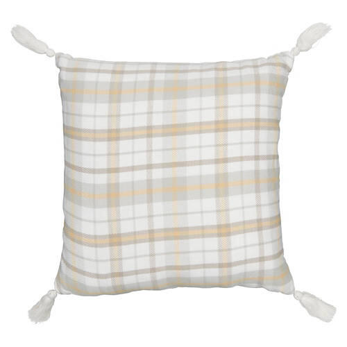 18" x 18" Harvest Decor Pillow - Gray Plaid