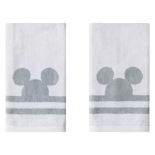 2 Pack Cotton Hand Towels - Mickey Ears, White