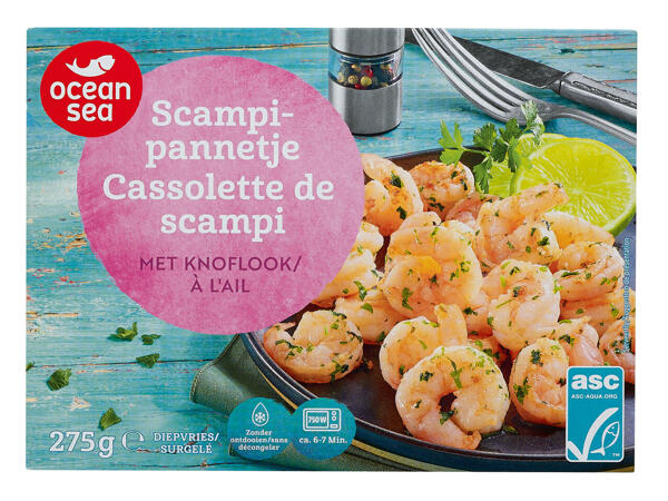 Cassolette de scampis beurre à l'ail