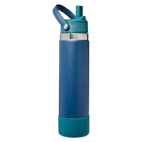 24 oz Stainless Steel Straw Lid Bottle, Blue
