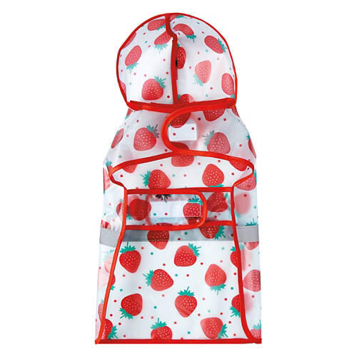 Pet Rain Jacket - Strawberries, M