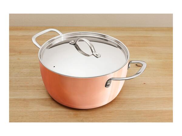 Silvercrest 20cm Copper Stockpot & Lid