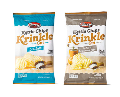 Clancy's Sea Salt or Sea Salt & Fresh Ground Pepper Krinkle Cut Kettle Chips