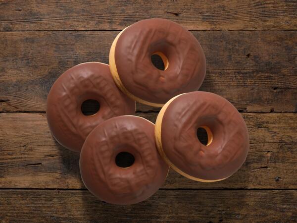 Donuts au chocolat, lot de 4