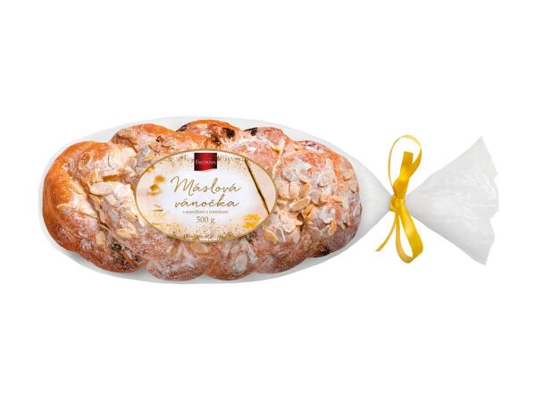 MÁSLOVÁ VÁNOČKA S MANDLEMI A ROZINKAMI
