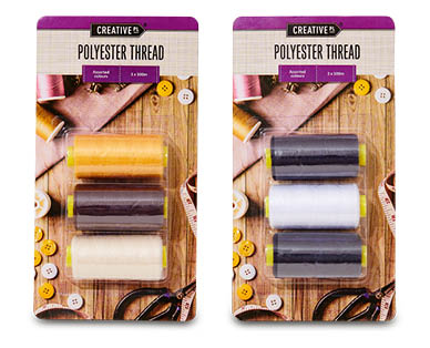 Polyester Thread 3pk 500m or Overlocker Thread 2000m