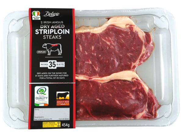 2 Dry Aged Angus Striploin Steaks