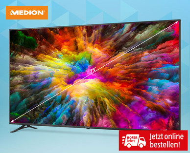 MEDION 189,3 cm (75") Ultra HD Smart-TV mit Dolby VisionTM MEDION(R) LIFE(R)