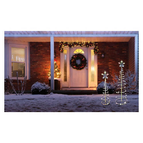 2 Piece Holiday LED Spiral Tree - Multi Color