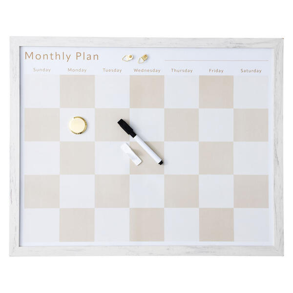 Pembrook Checkered White Oak Dry Erase Board