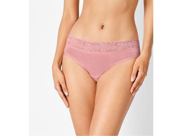 Ladies' lace trim hipster briefs, 5 pieces