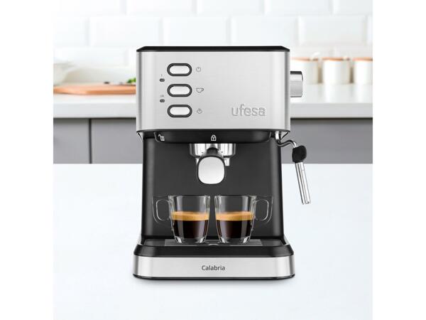 Espresso coffee maker with milk frother