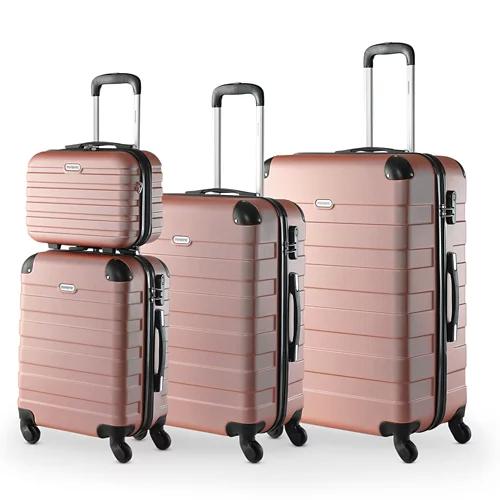 MONZANA Hartschalenkoffer-Set Essential + Beautycase, 4-teilig Rose