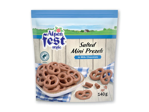 Saltkringler overtrukket med chokolade
