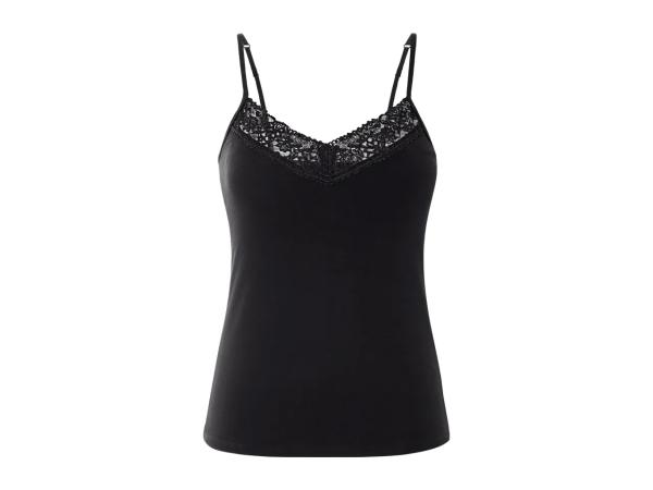 Esmara Ladies' Lace Trim Vest Tops - 3 Pack - Black