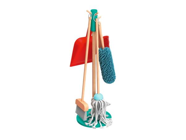 Kids' cleaning station, ironing board, clothes airer