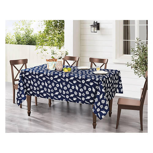 60" x 84" Indoor/Outdoor Tablecloth - Shells