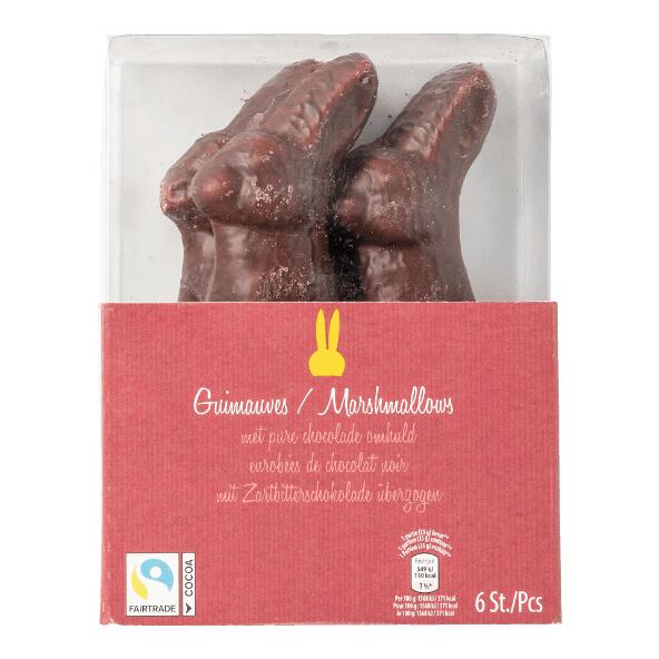 Guimauves chocolatées en forme de lapin de Pâques