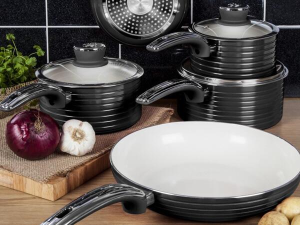 Retro 5 Piece Pan Set Black