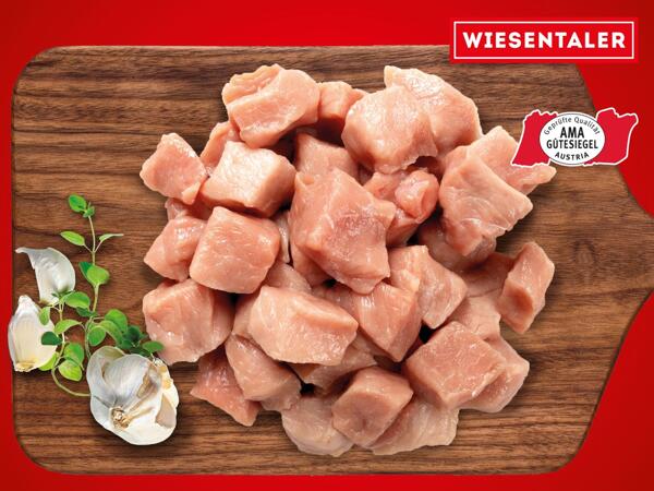Frisches Schweinefleisch gewürfelt