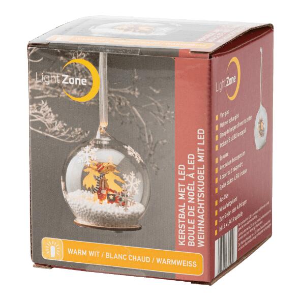 LIGHT ZONE(R) 				Glas-LED-Weihnachtskugel
