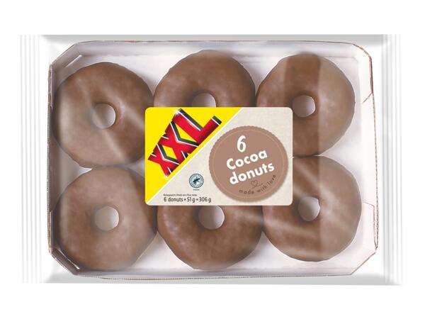 6 Cocoa Donuts with Cocoa Glaze