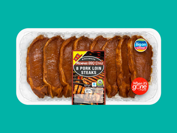 Birchwood 8 Memphis BBQ Style Pork Loin Steaks