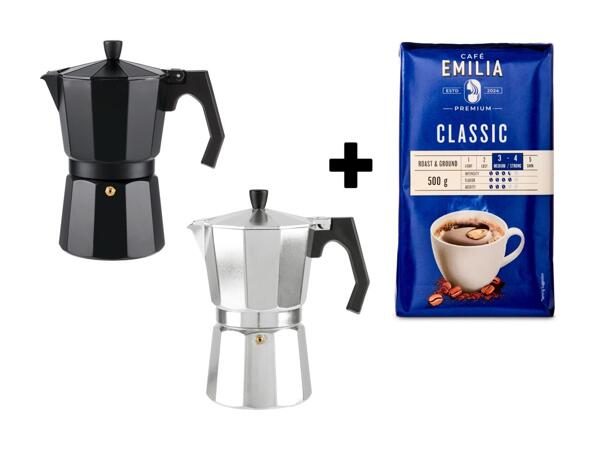 LIVARNO HOME(R) Espressokoger og CAFÉ EMILIA Formalet kaffe Classic