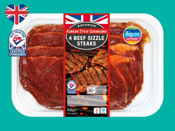 Birchwood Korean Style Gochujang British Beef Sizzle Steaks