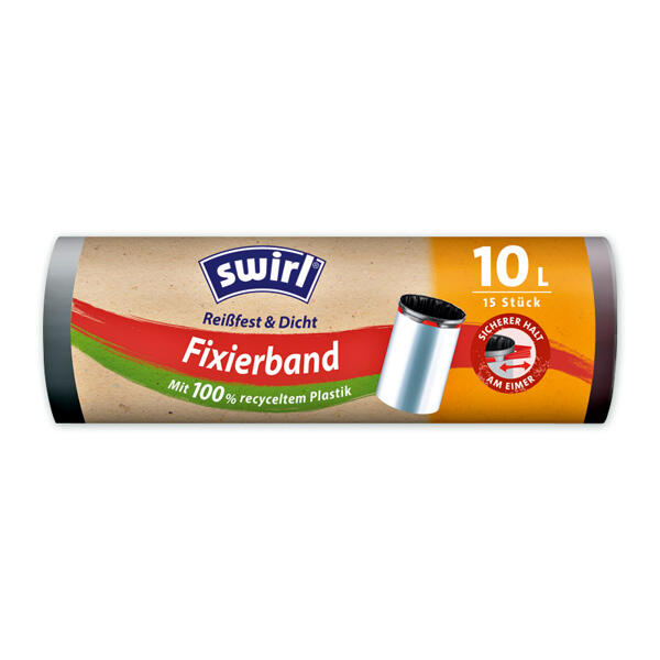 Müllbeutel mit Fixierband