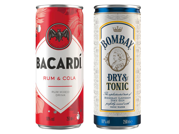 Bombay/Barcardi Sapphire & Tonic, Original Dry & Tonic oder Barcadi Rum und Cola