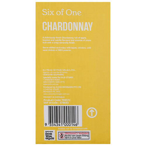 Chardonnay Cleanskins 6 Pack 750mL