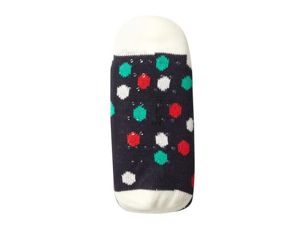 Adults' Navy Fluffy Christmas Socks