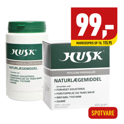 HUSK
Pulver eller kapsler