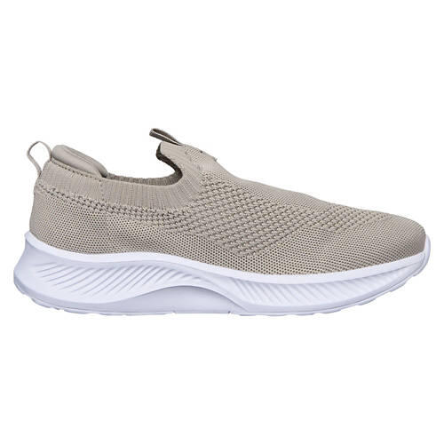 Ladies Comfort Slip on Trainer Shoes - Beige, 9