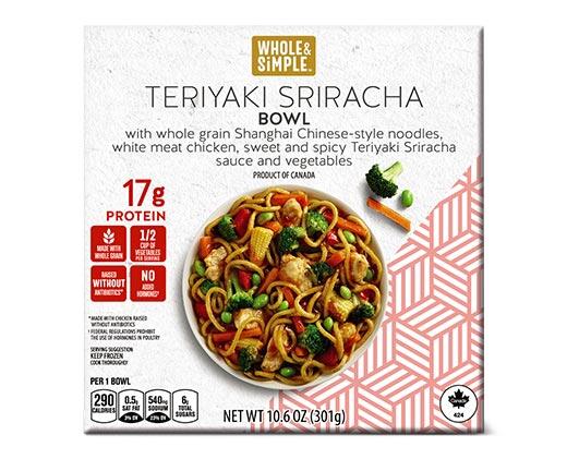 Whole & Simple 
 Hatch Chile or Teriyaki Sriracha Chicken Bowl