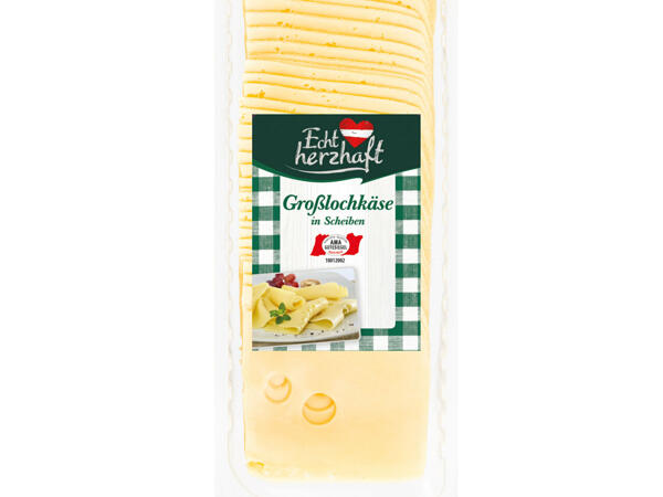 ECHT HERZHAFT Großlochkäse in Scheiben