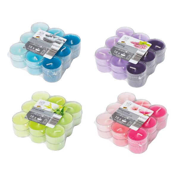 Bougies chauffe-plat parfumées, 18 pcs