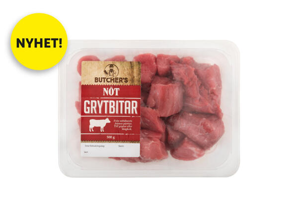 Färska nötgrytbitar
