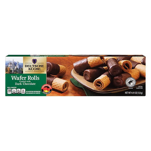 Dark Chocolate Coated Wafer Rolls, 4.41 oz