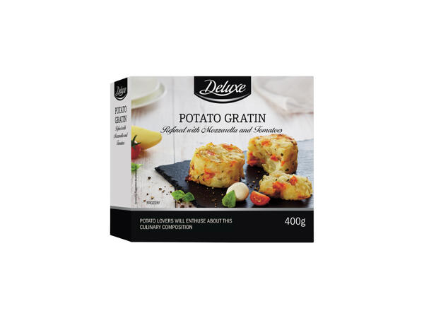 Potato flan with tomatoes and mozzarella