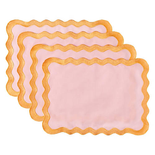 4 Pack Placemats - Pink Scallop