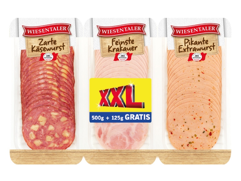 WIESENTALER 3-Fach Aufschnitt 500 g + 125 g gratis