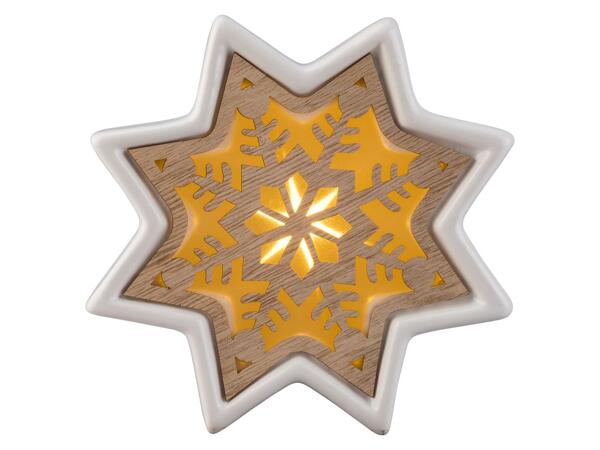 LED Christmas Decoration In Ceramic and Wood