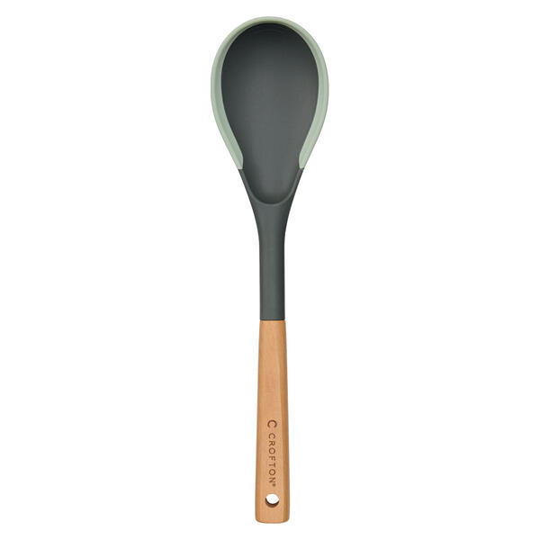 Crofton Green Solid Spoon Silicone Edge Wooden Utensil