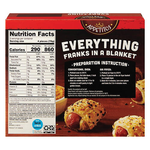 Mini Franks Wrapped In Pastry, 12 count